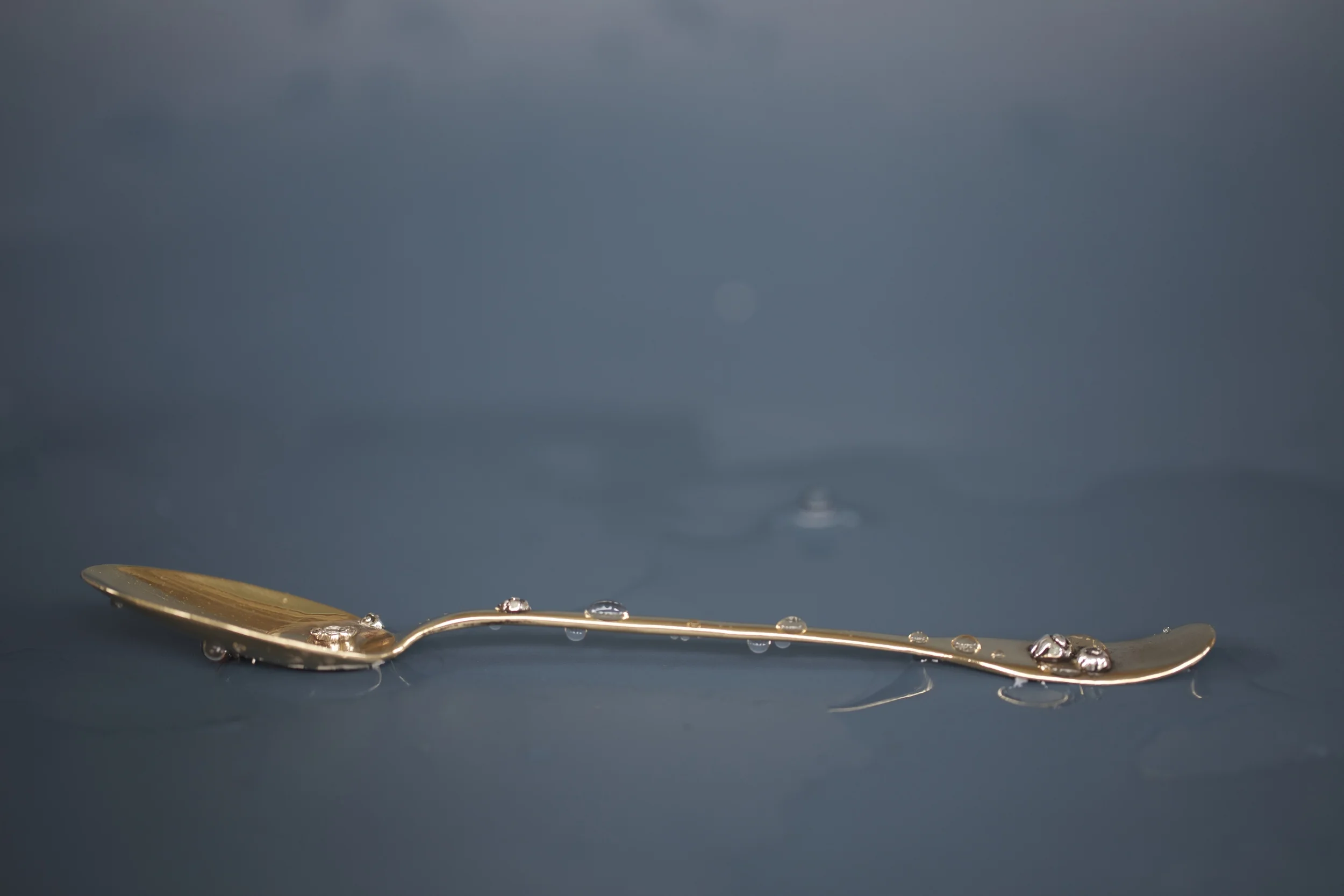 bronze cocktail spoon with sterling barnacles