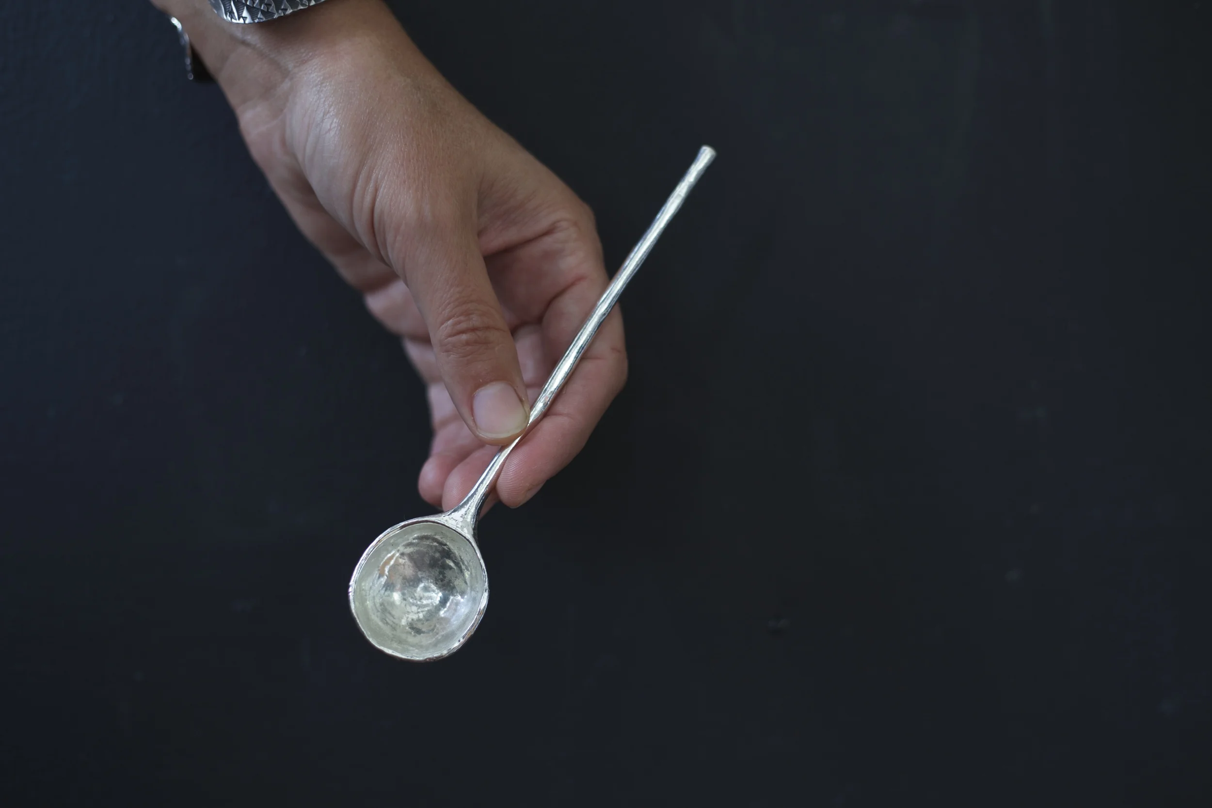 chef's tasting spoon, sterling