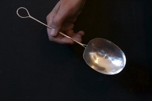 chef's tasting spoon, sterling — ann ladson