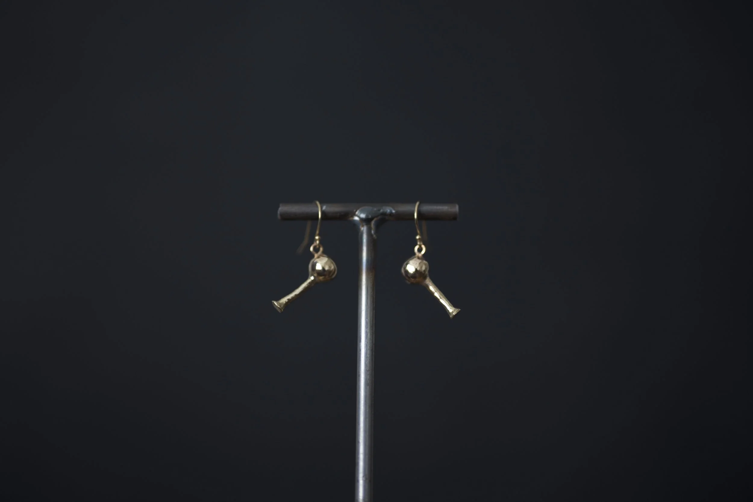 bronze long neck jug earrings