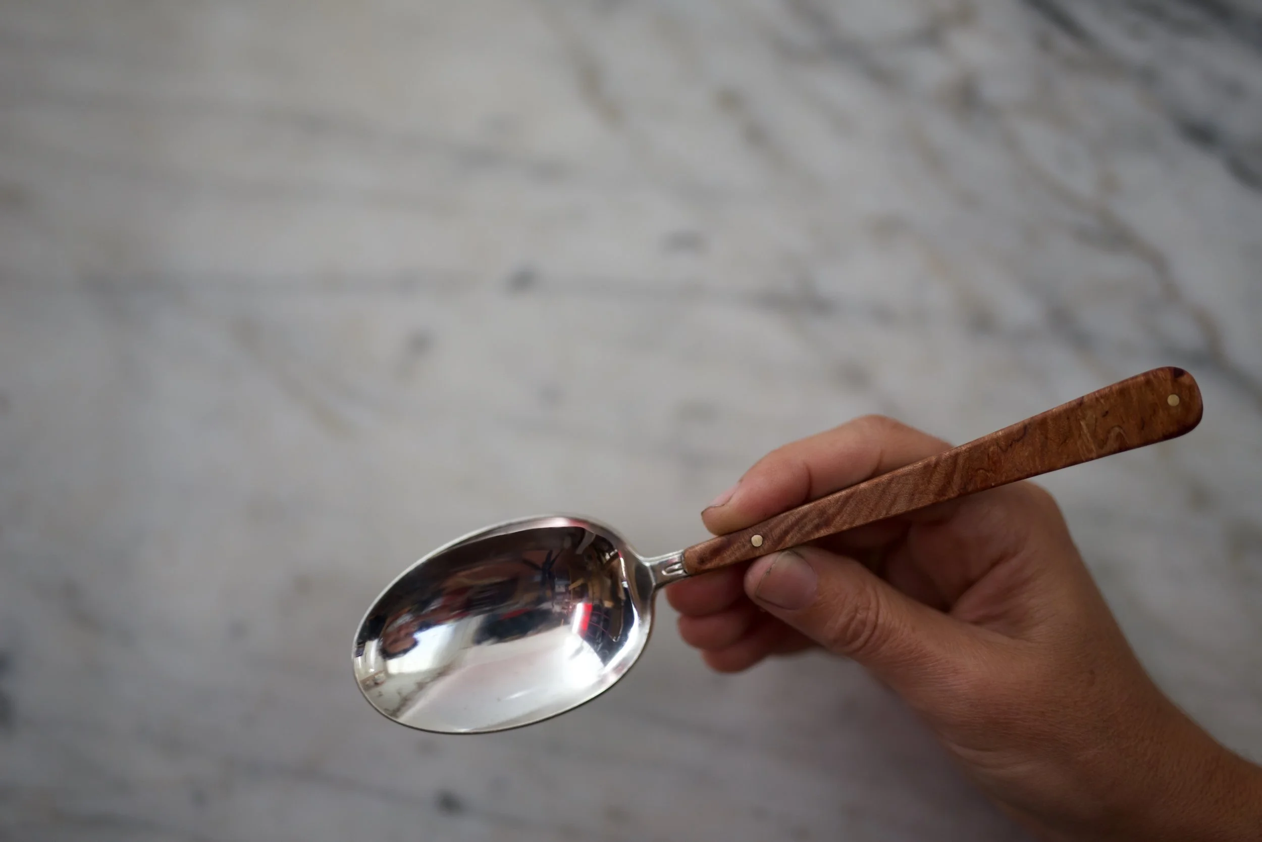 serving spoon II with maple burl