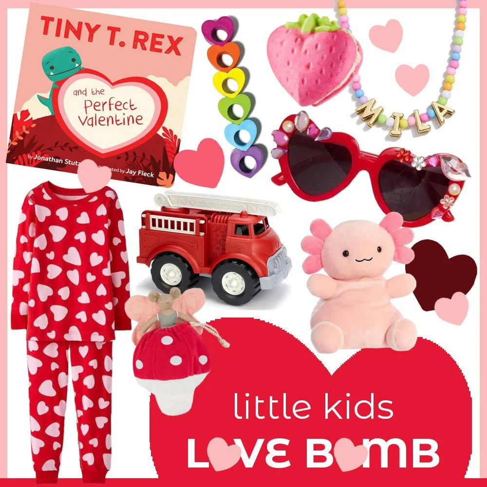LOVE BIG on your littles this Valentine's Day 💘❤️ Link in bio for some ridiculously cute stuff to make your babes feel extra special ❣️⁠
⁠
#giftalittlehappiness💛⁠
⁠
#chooselove #lovebomb #valentinegiftsforkids #kidvalentinegifts #valentinesforkids 