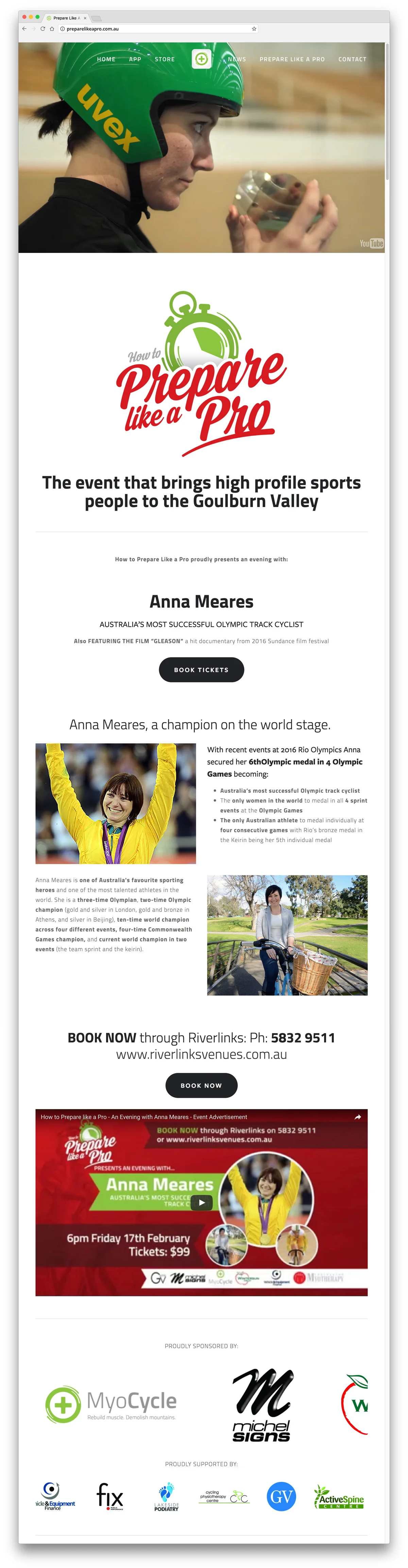 Website landing page
