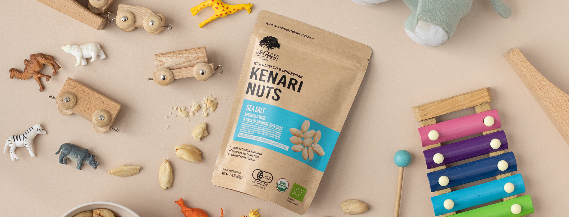 East Forest Kenari Nuts available through Kawanasi retail and distribution partners