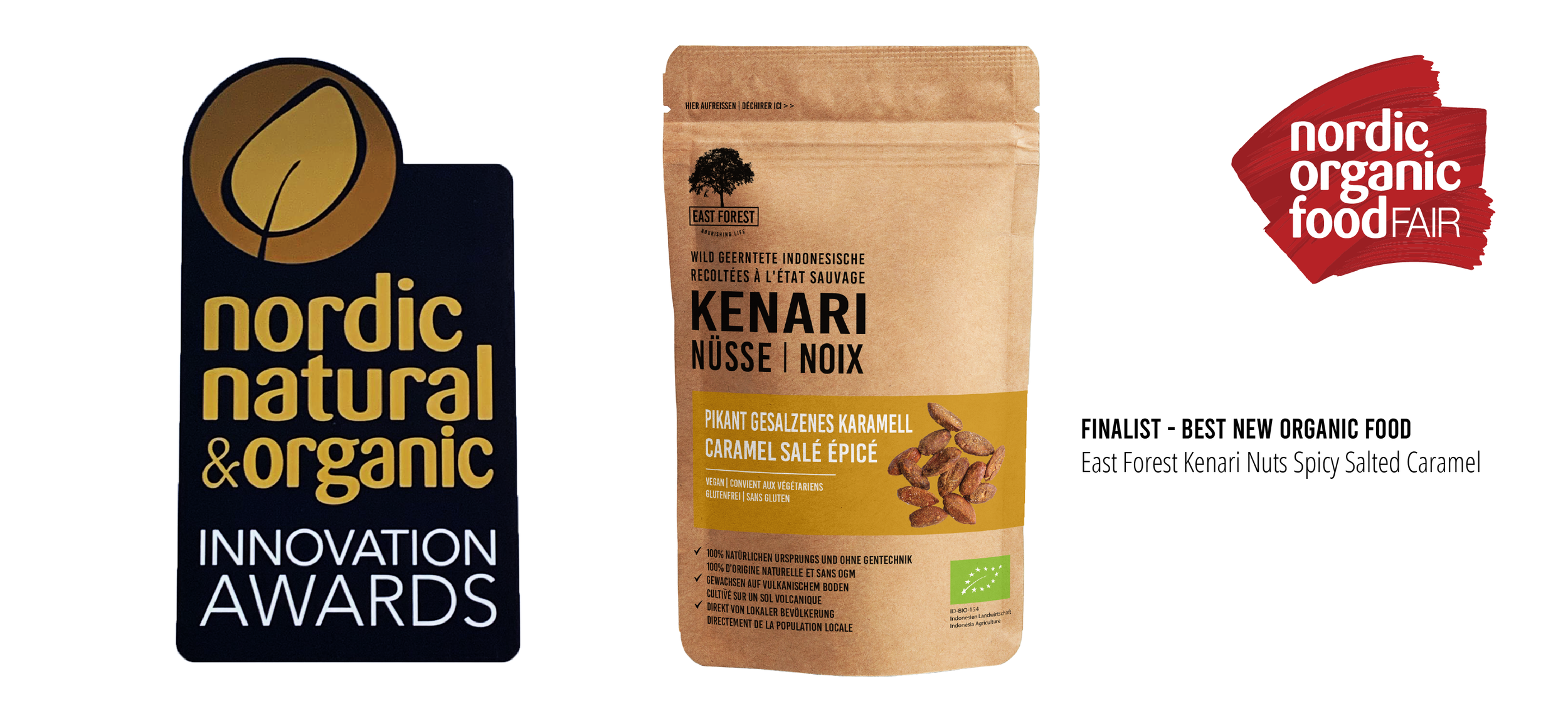 East Forest Kenari Nuts named a finalist for Best New Organic Food at the Nordic Organic Food Fair 2024