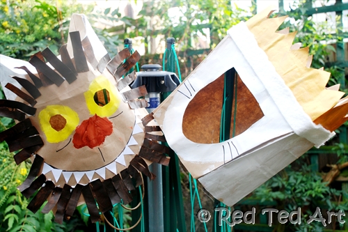 These paper bag masks from Red Ted Art are a great way to get kids involved in making their own costume.