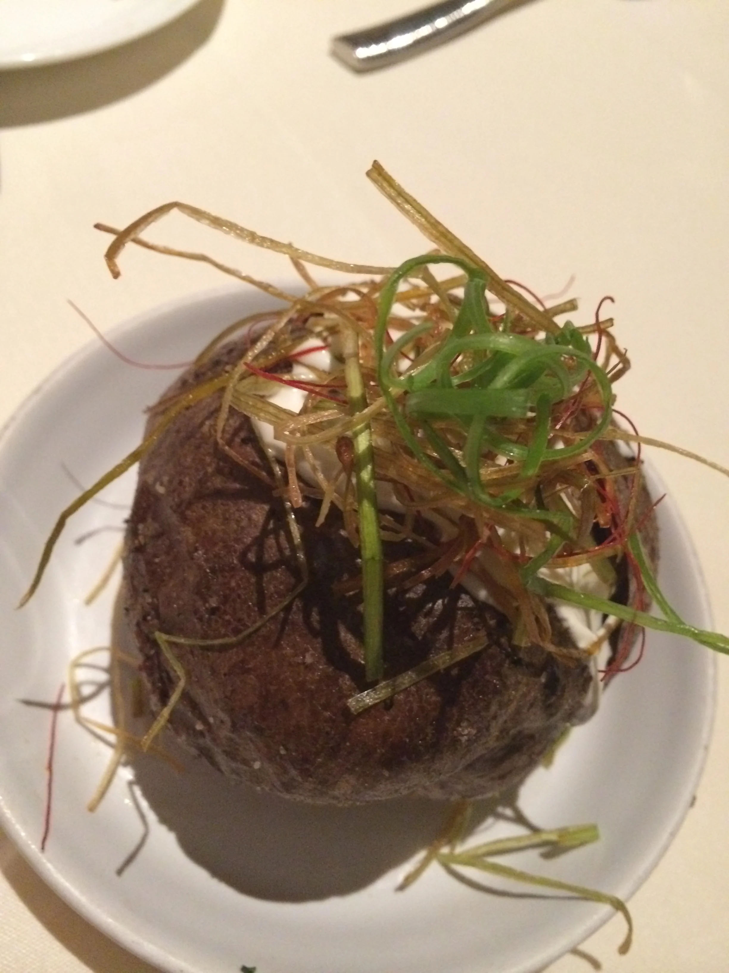 Baked Idaho potato. I liked this as a counterpoint to all the rich truffle flavor