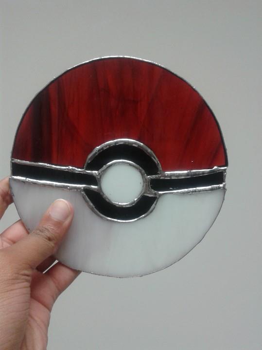I made this stained glass pokeball