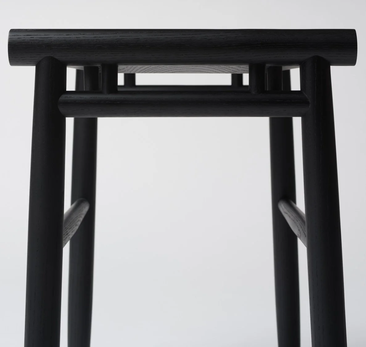 mon stool - (Black) white ash wood with Urethane paint finish (high)