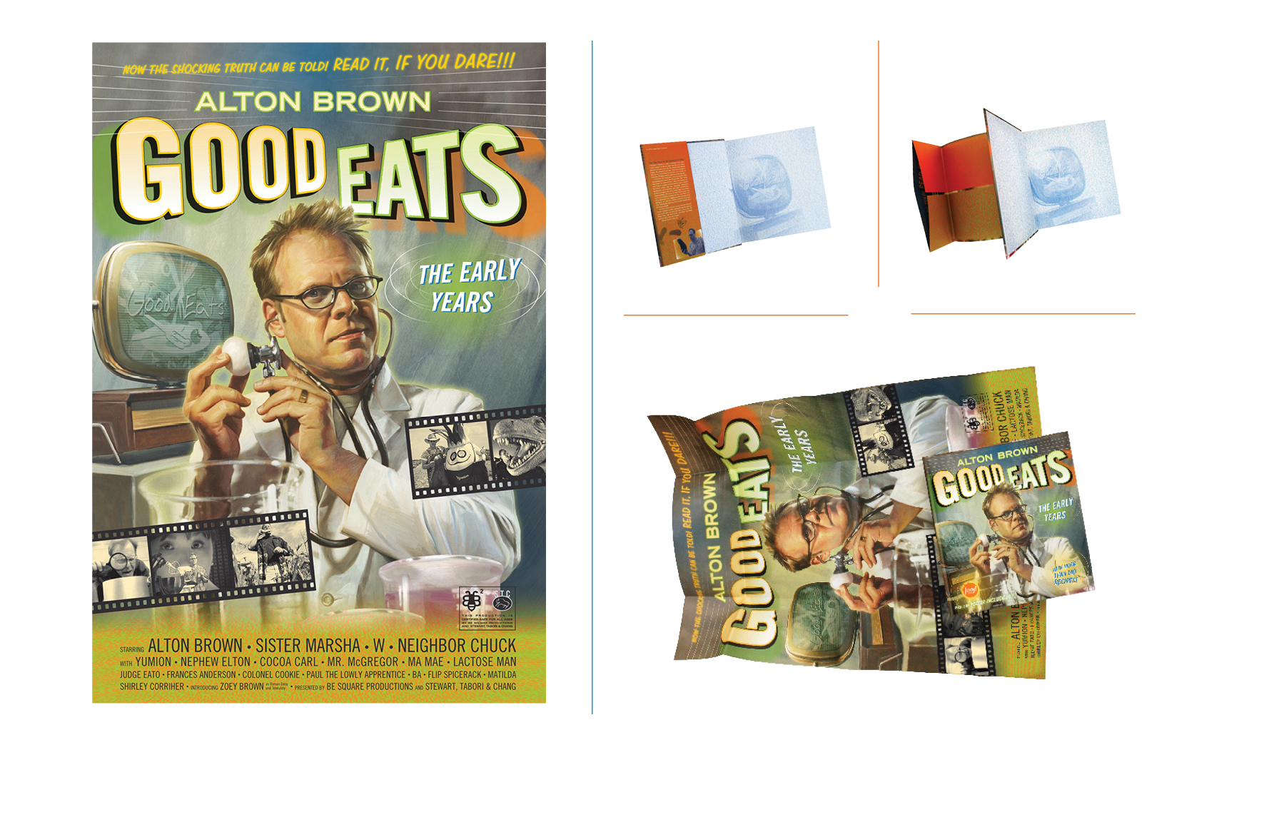   Good Eats poster jacket -  Each Good Eats book featured a themed give away, for this volume a fold-out book jacket/poster   