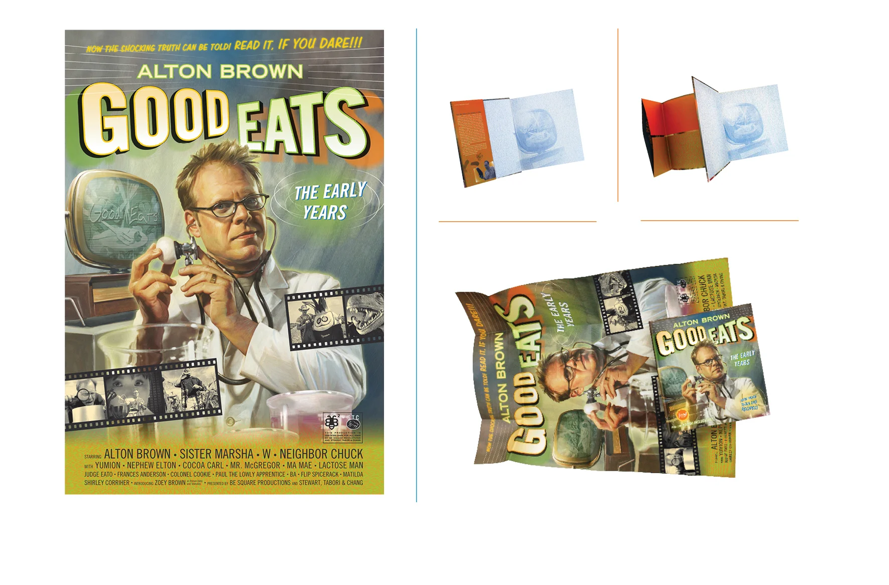 Good Eats poster jacket - Each Good Eats book featured a themed give away, for this volume a fold-out book jacket/poster