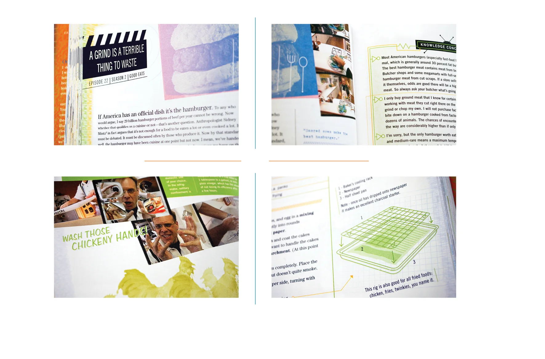 Good Eats interior details - Episode title // Knowledge concentrate // Screen captures // Diagram art
