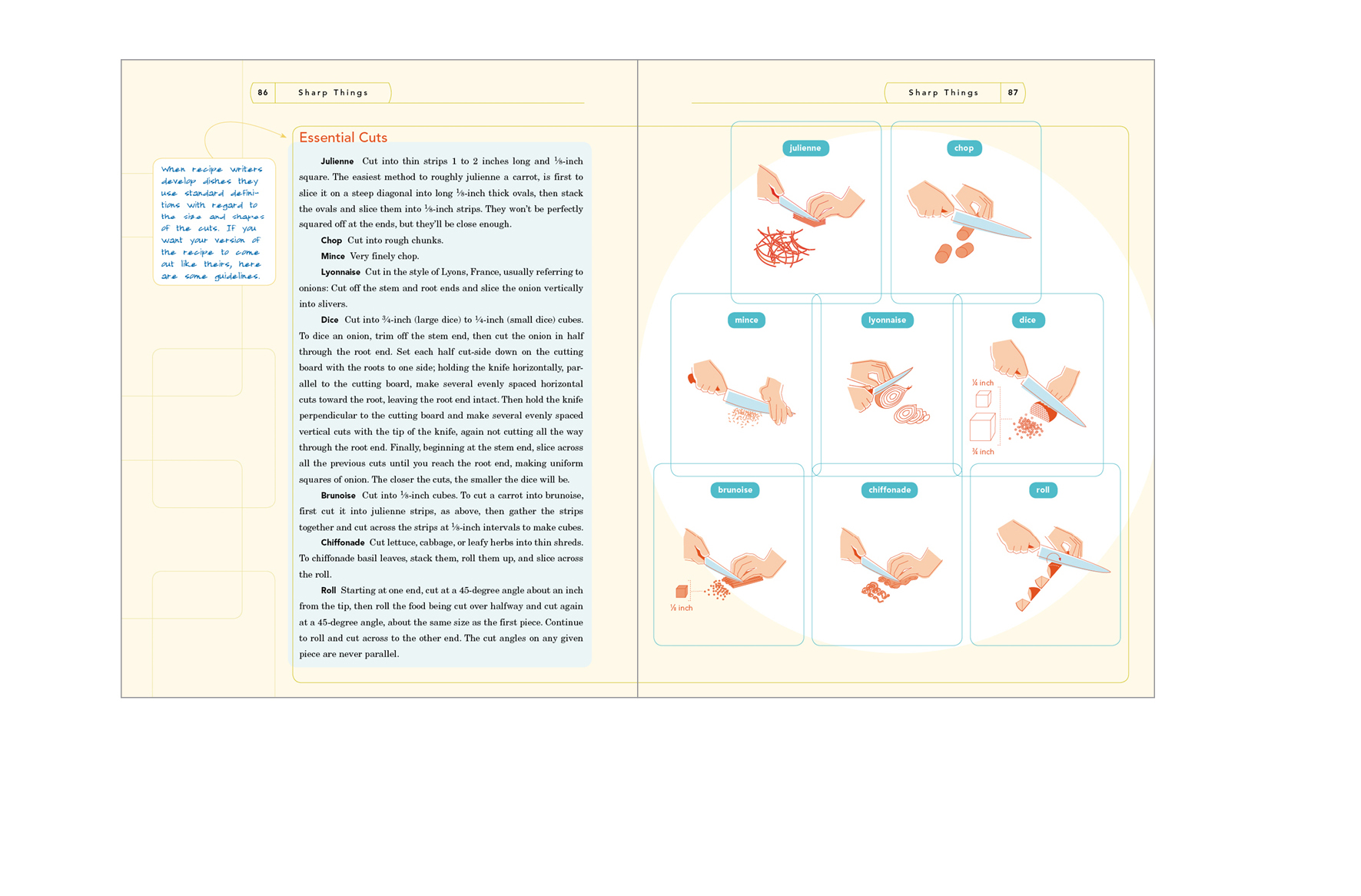 Two page sidebar - The essentials of slice and dice technique, with author’s comment