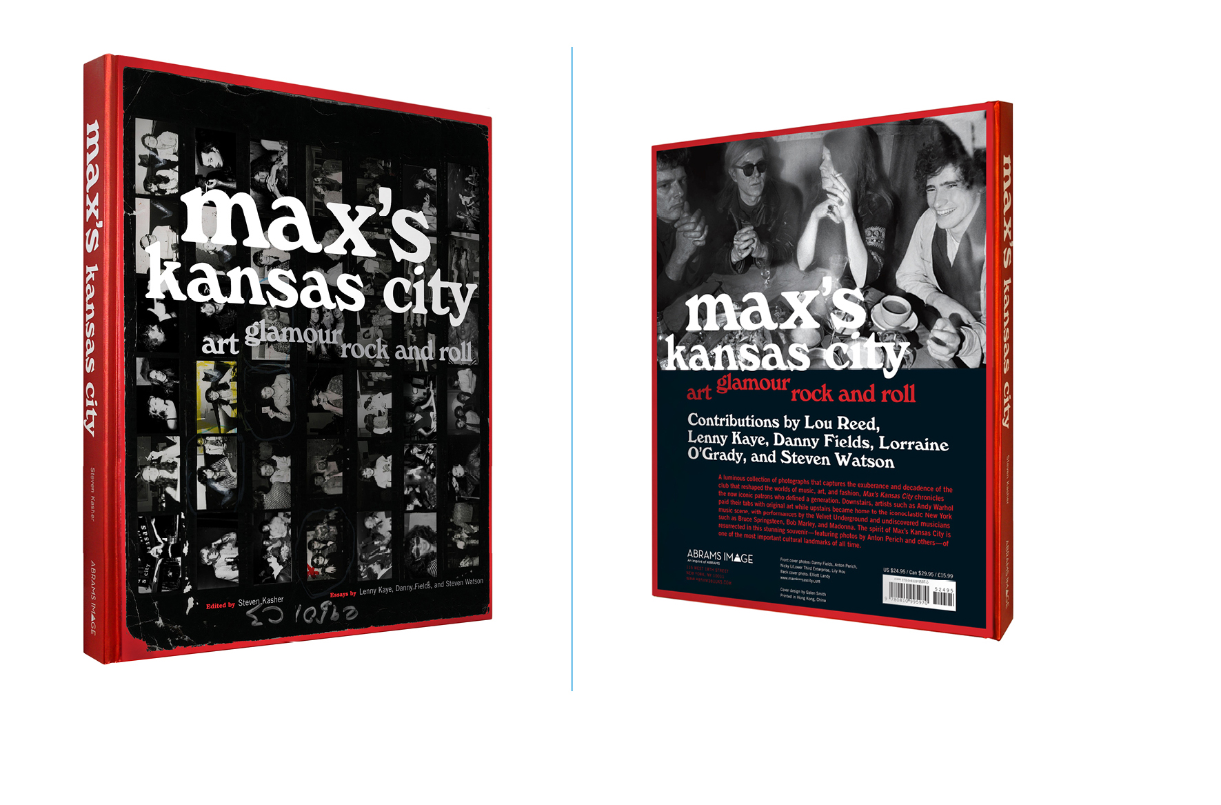   Max’s Kansas City -  9 X 11 in., 160 pg., hardcover, 4-color and matte white on metallic case wrap. Design; Galen Smith // Publisher; Abrams Image 