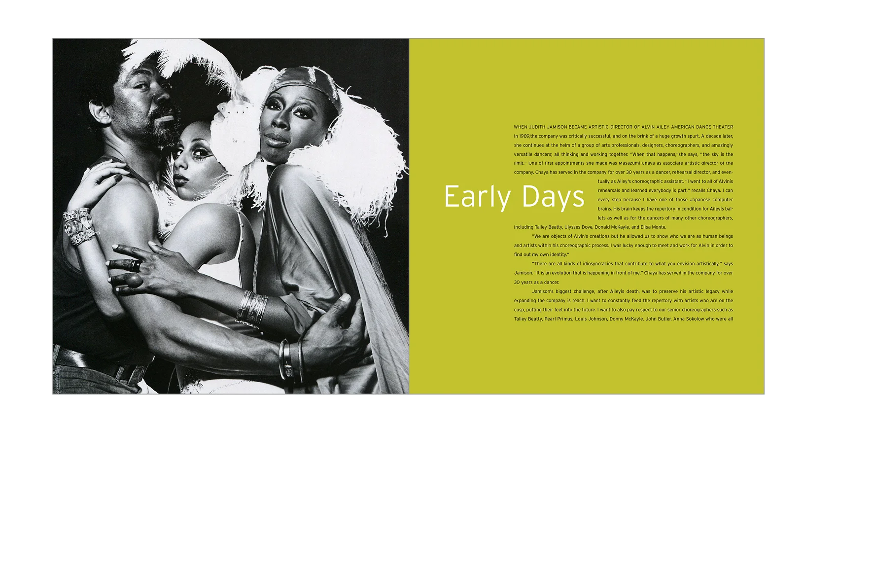 Chapter opener - The book features behind-the-scenes shots and archival photos by masters of dance photography