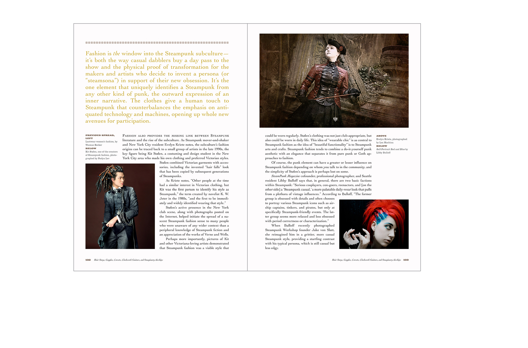   Typical spread -  Chapter introduction with large lead-in text, variety of photo sizes    