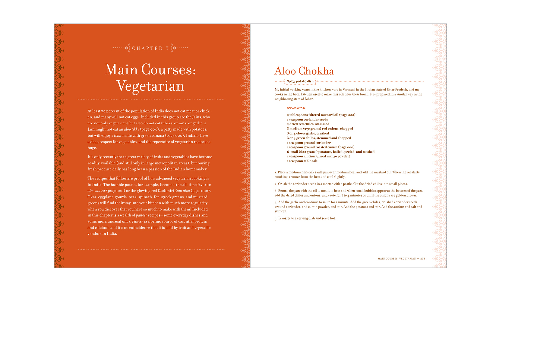   Chapter opener -  Chapter introduction and recipe, two-color interior with tints of each color    