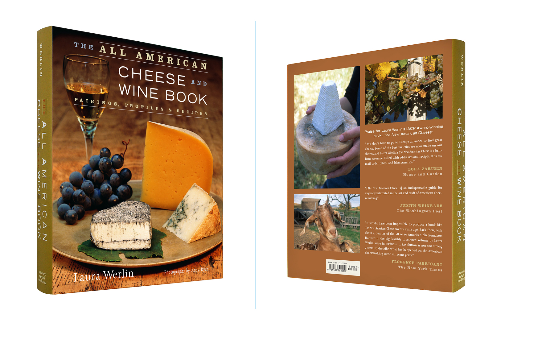   The All American Cheese and Wine Book -  8 X 9.5 in., 336 pg., hardcover with spot uv. Design; Galen Smith, Allyson McFarlane // Publisher; Stewart, Tabori &amp; Chang    