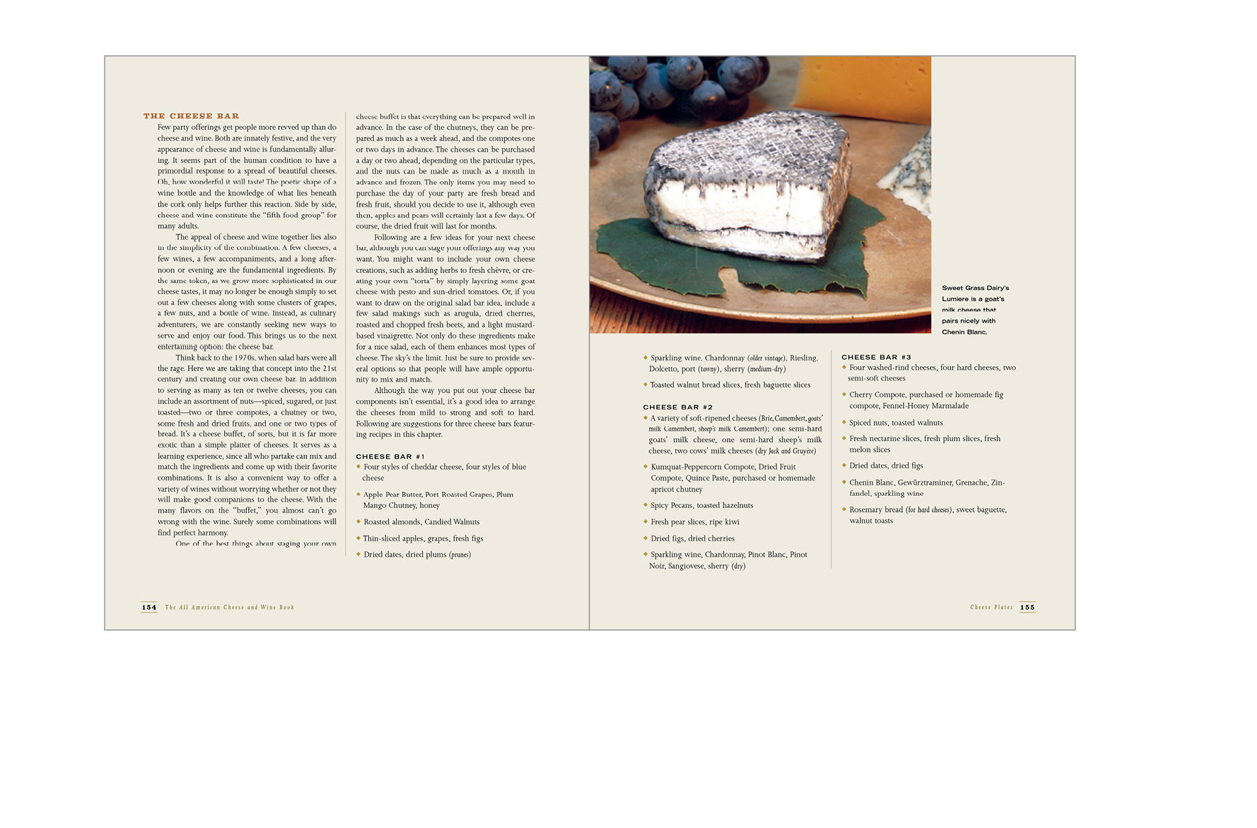   Two page sidebar -  Special topic, groupings of large cheese selections     