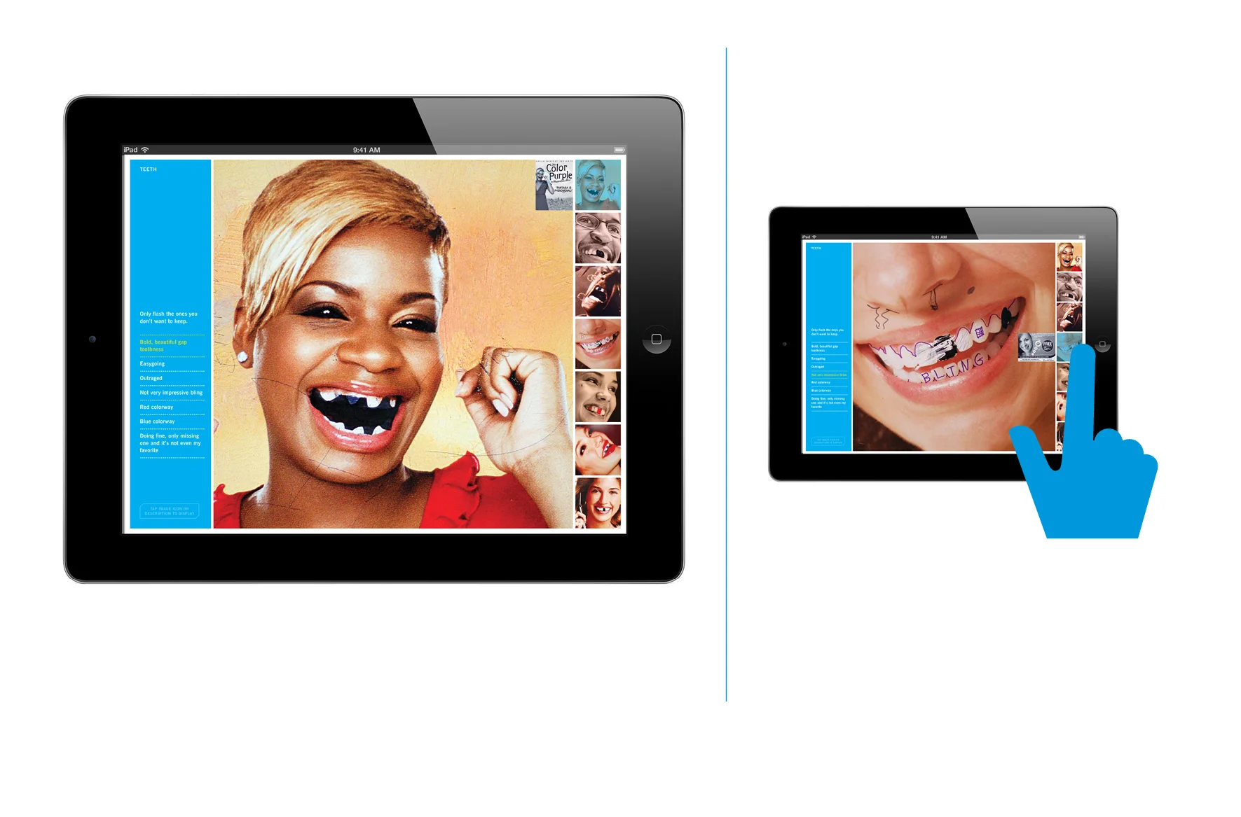 Special gallery screen - Examples of the most common defacement types are gathered together for quick comparison