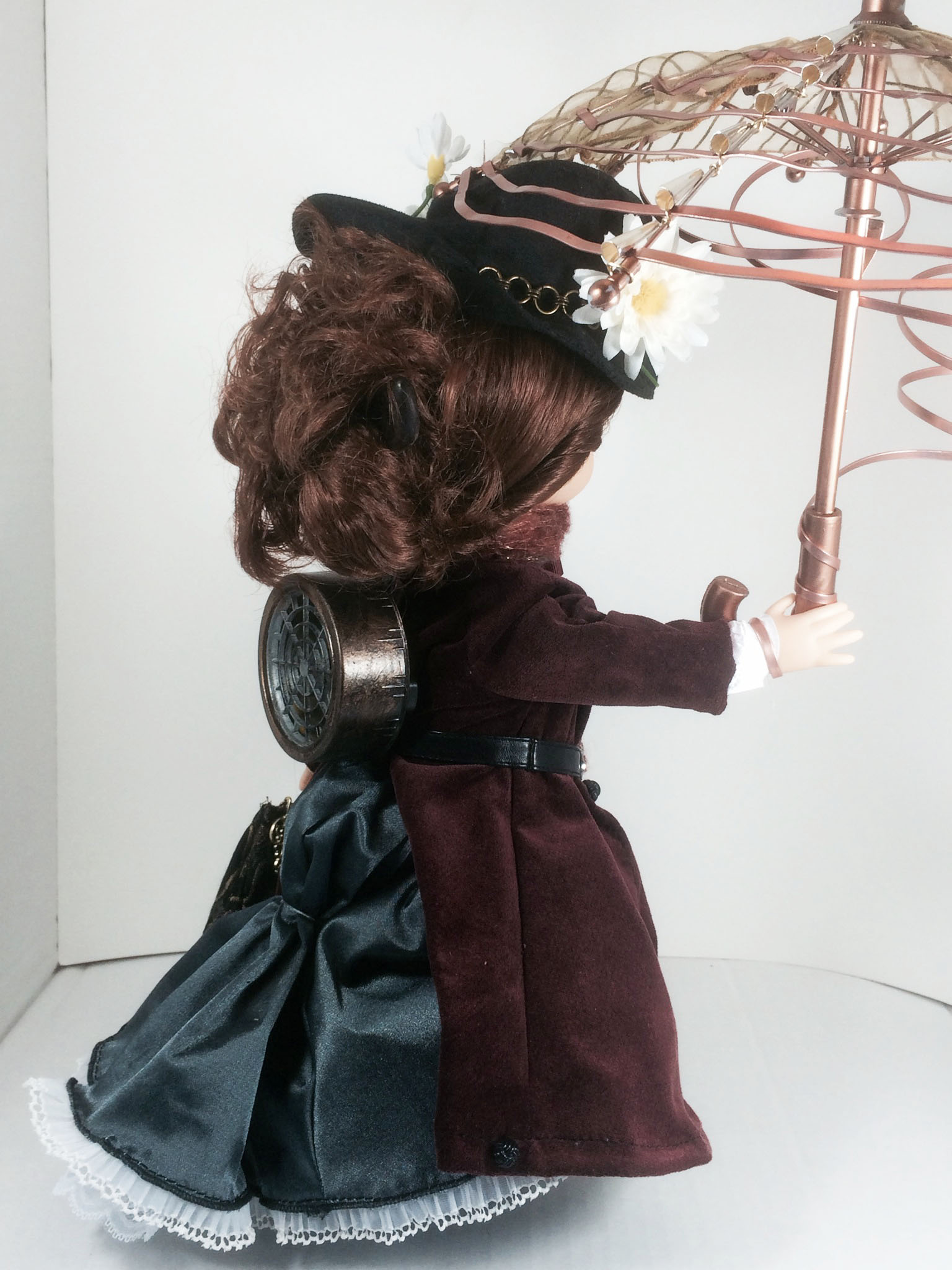 Orecchini Steampunk Mary Poppins In Vetro Con Peridoto Artificiale - Regalo Unico E Artigianale
