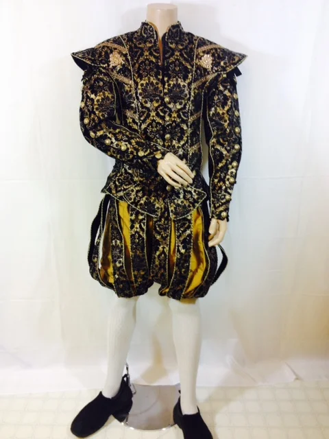 Gold & Black Brocade dress and Enhanced Marlowe  Pendragon Costumes