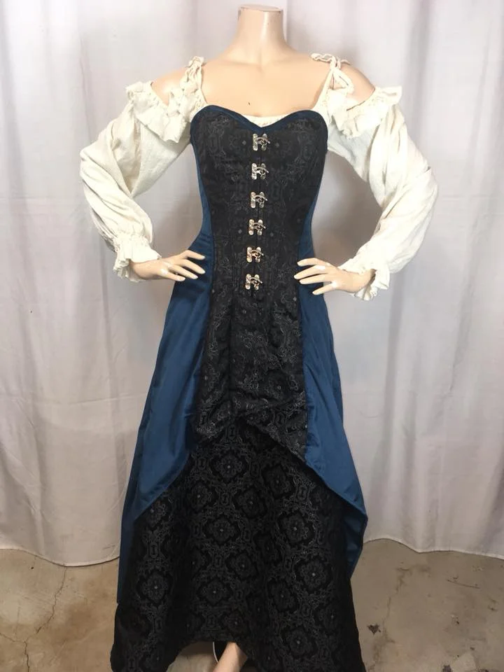 renaissance dress with corset Plus Size Casual Maxi Dress Square Neck-Pink&White Flower, 3XL main image 0