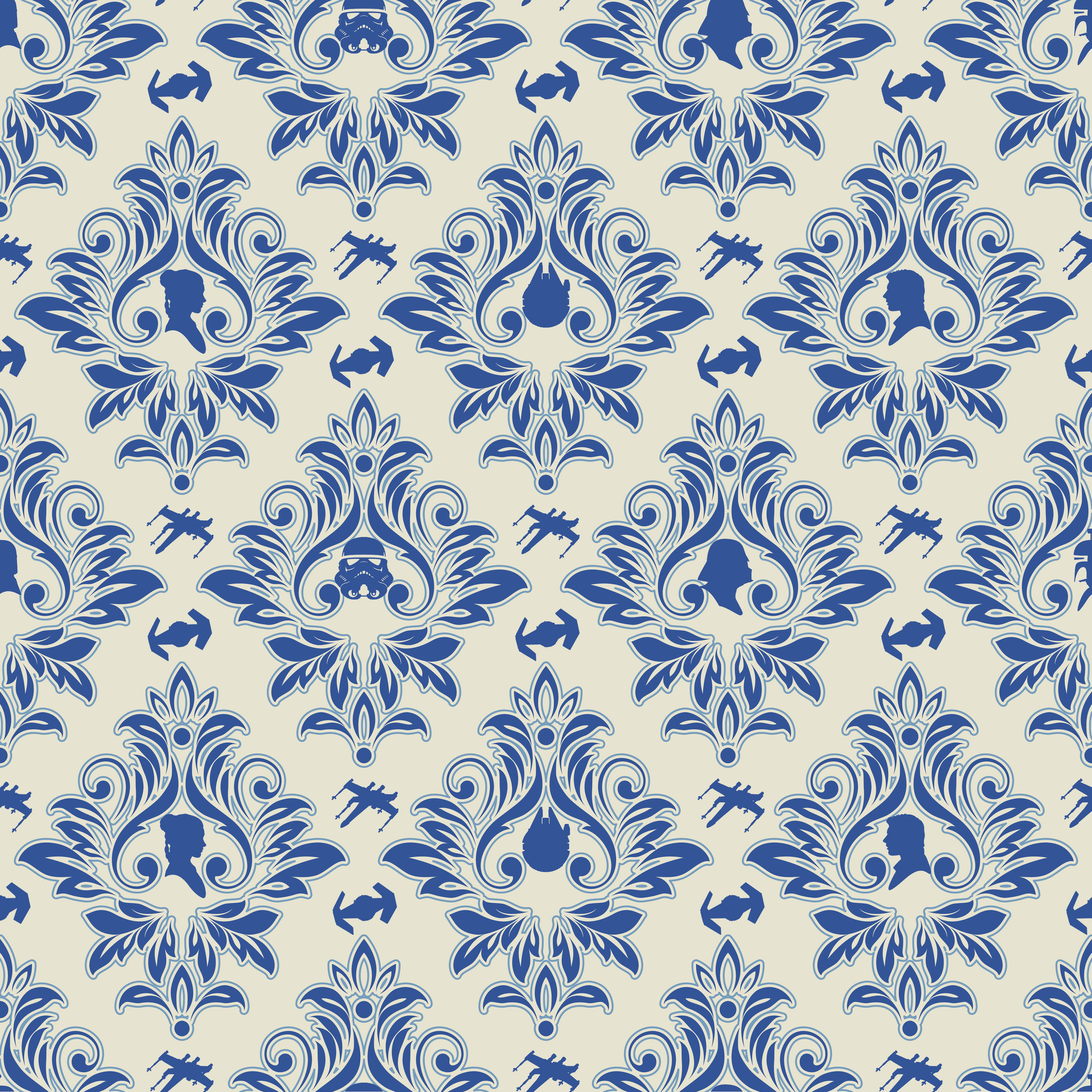 Star Wars damask blue