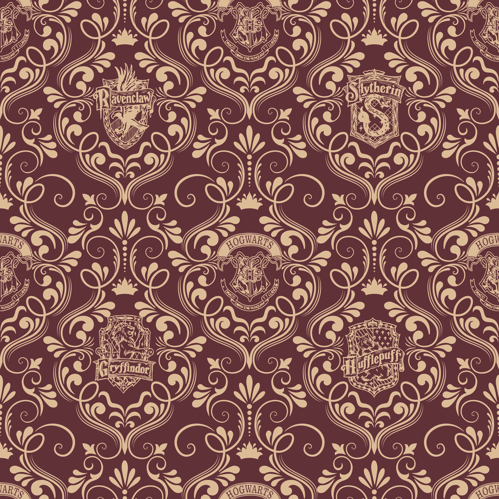 Harry Potter damask burgundy