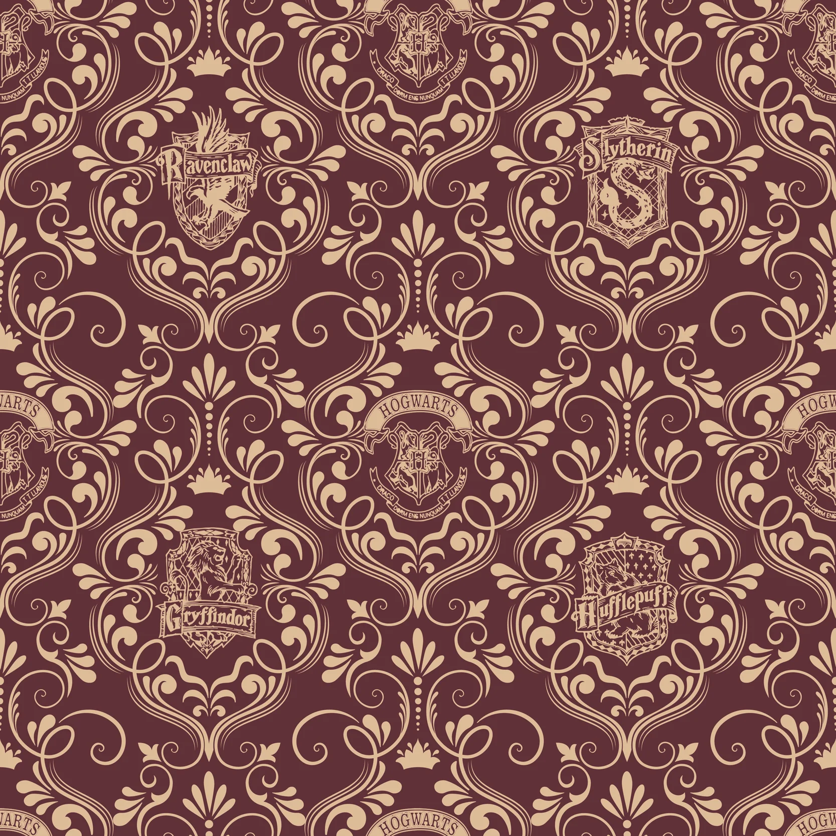 Harry Potter damask burgundy