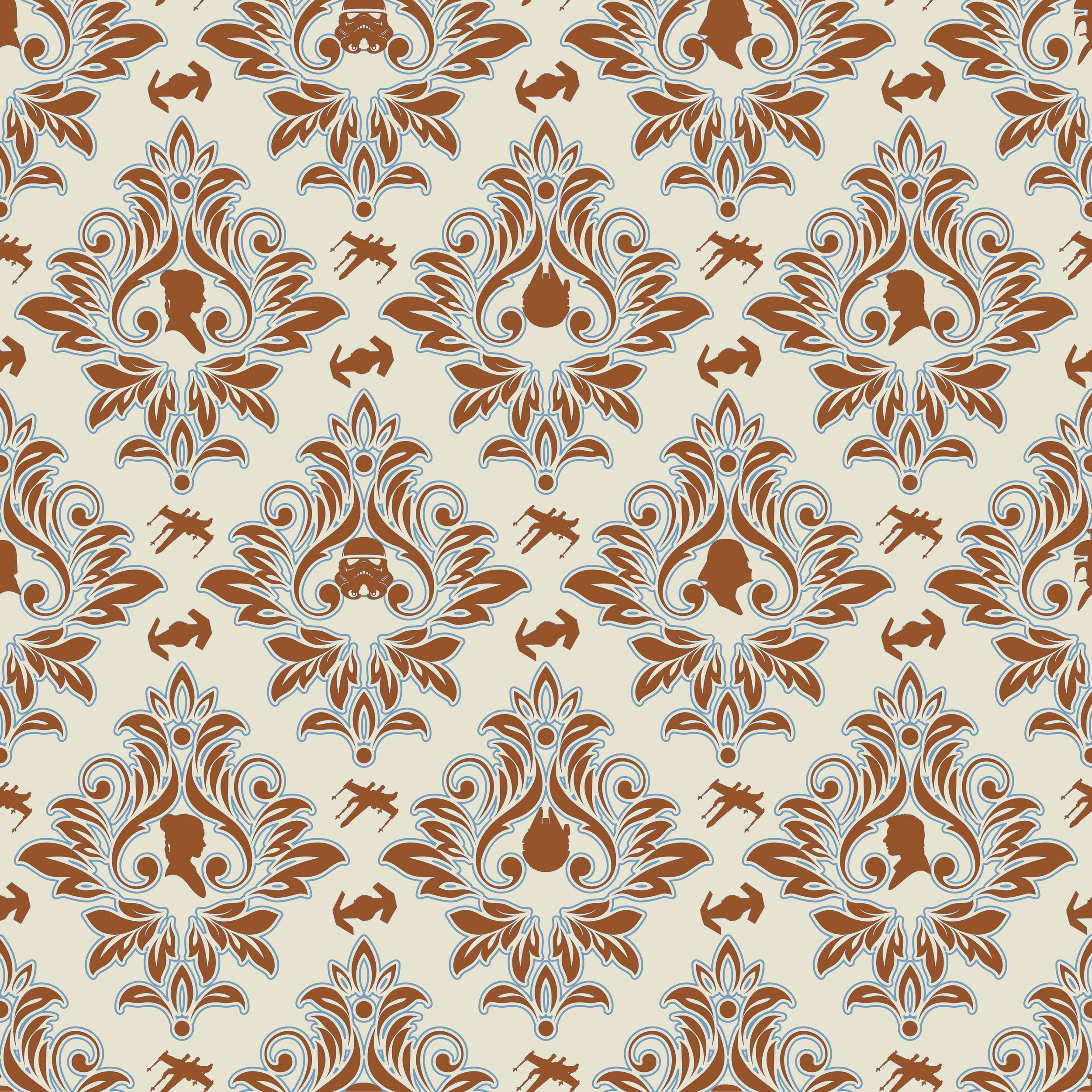 Star Wars damask brown