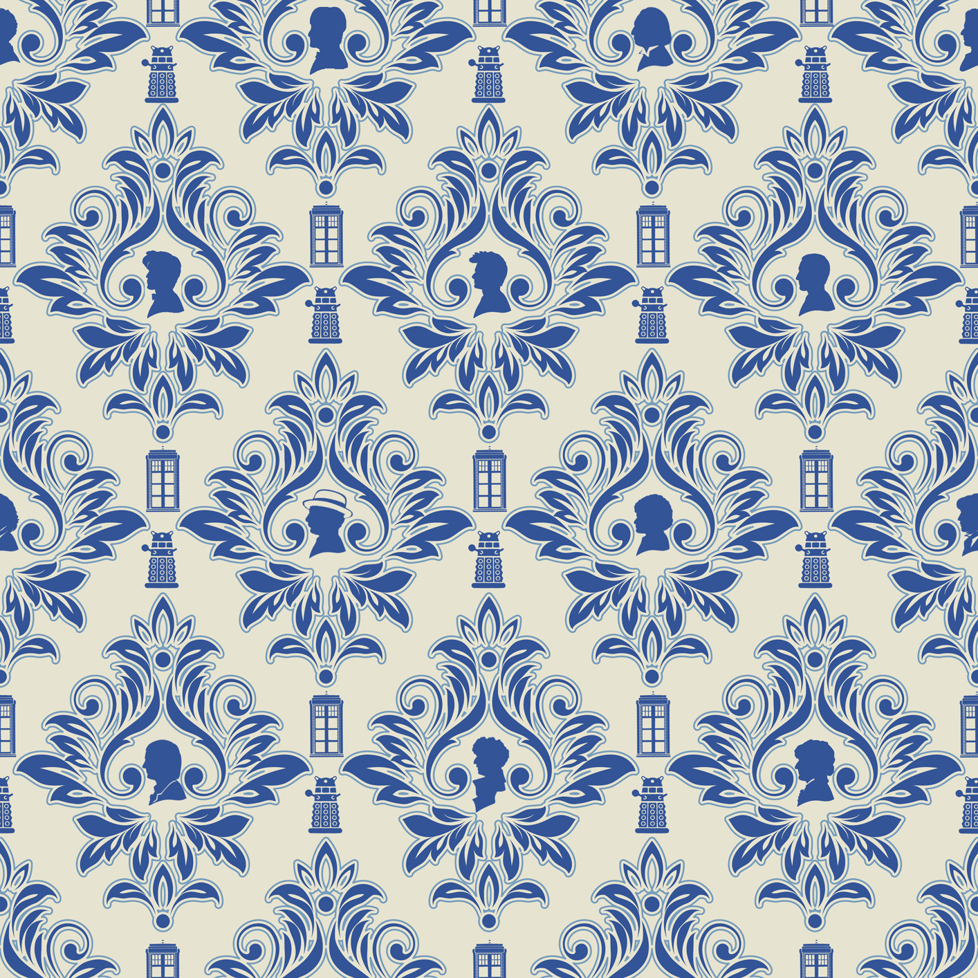 Doctors Damask blue