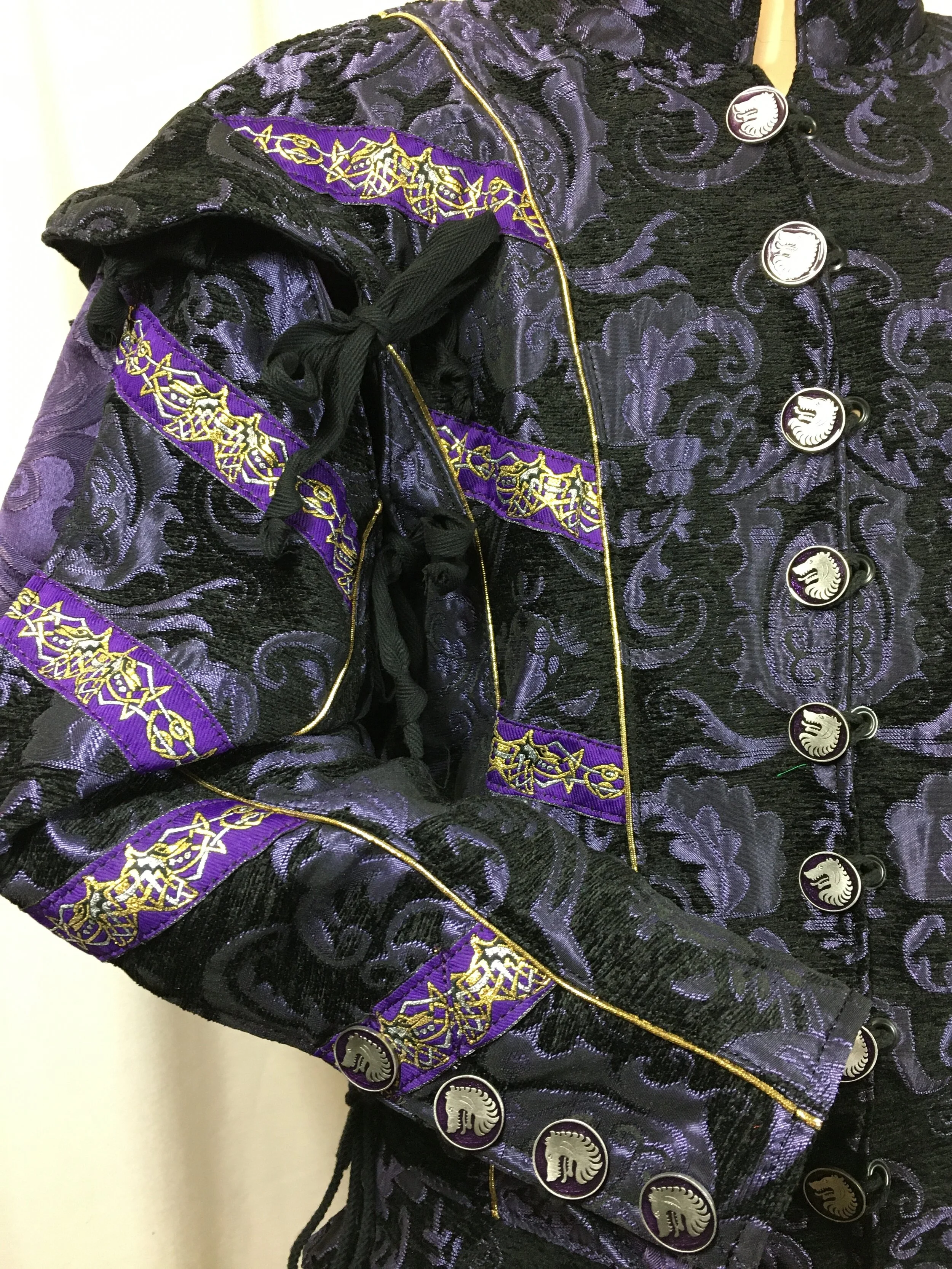 Purple Medieval Wolf button