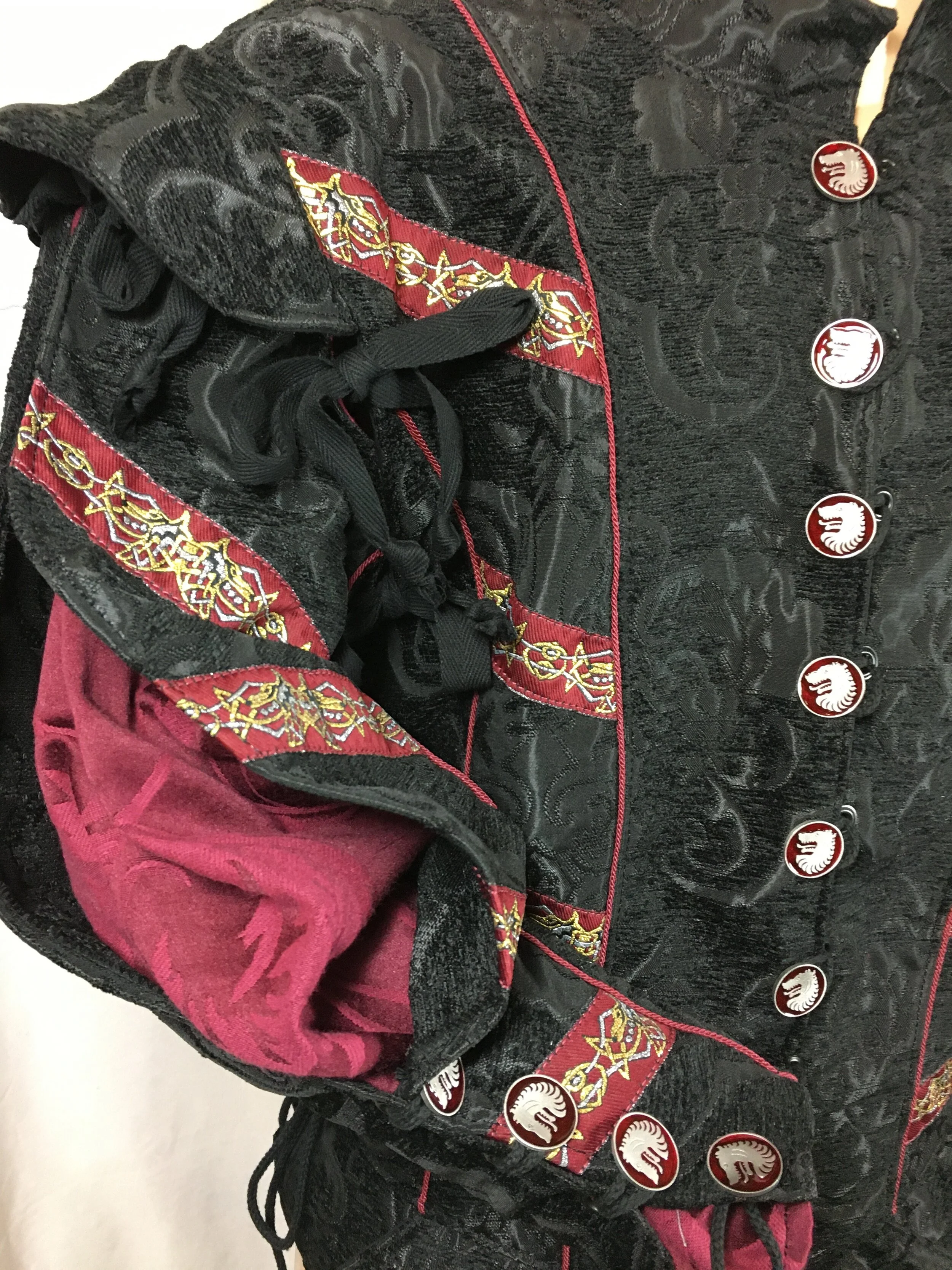 Red Medieval Wolf button