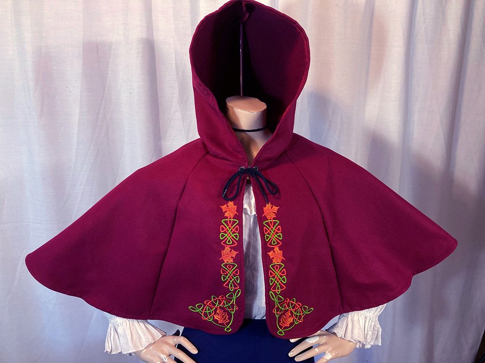 mantle dress Embroidered Mantles with Hood — Pendragon Costumes