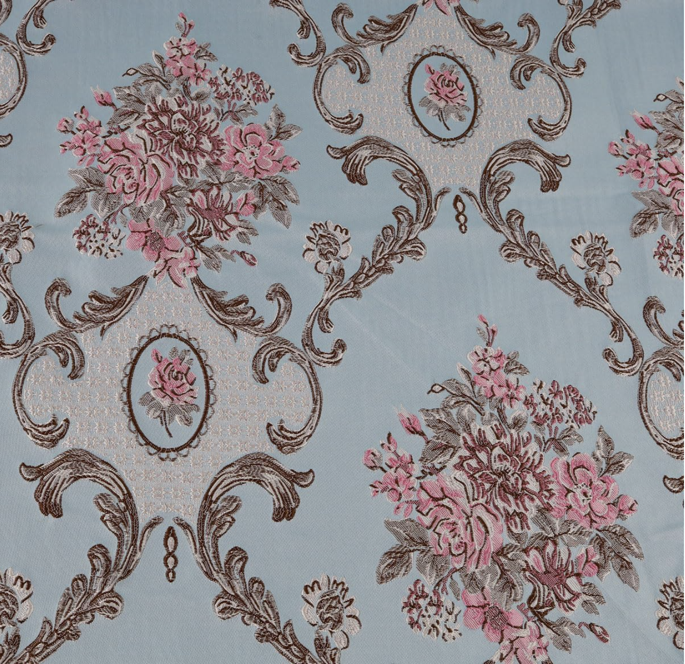 Robin's egg blue, gold, pink