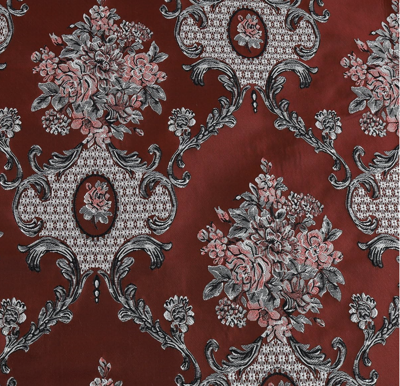 Dark red, grey, silver, pink