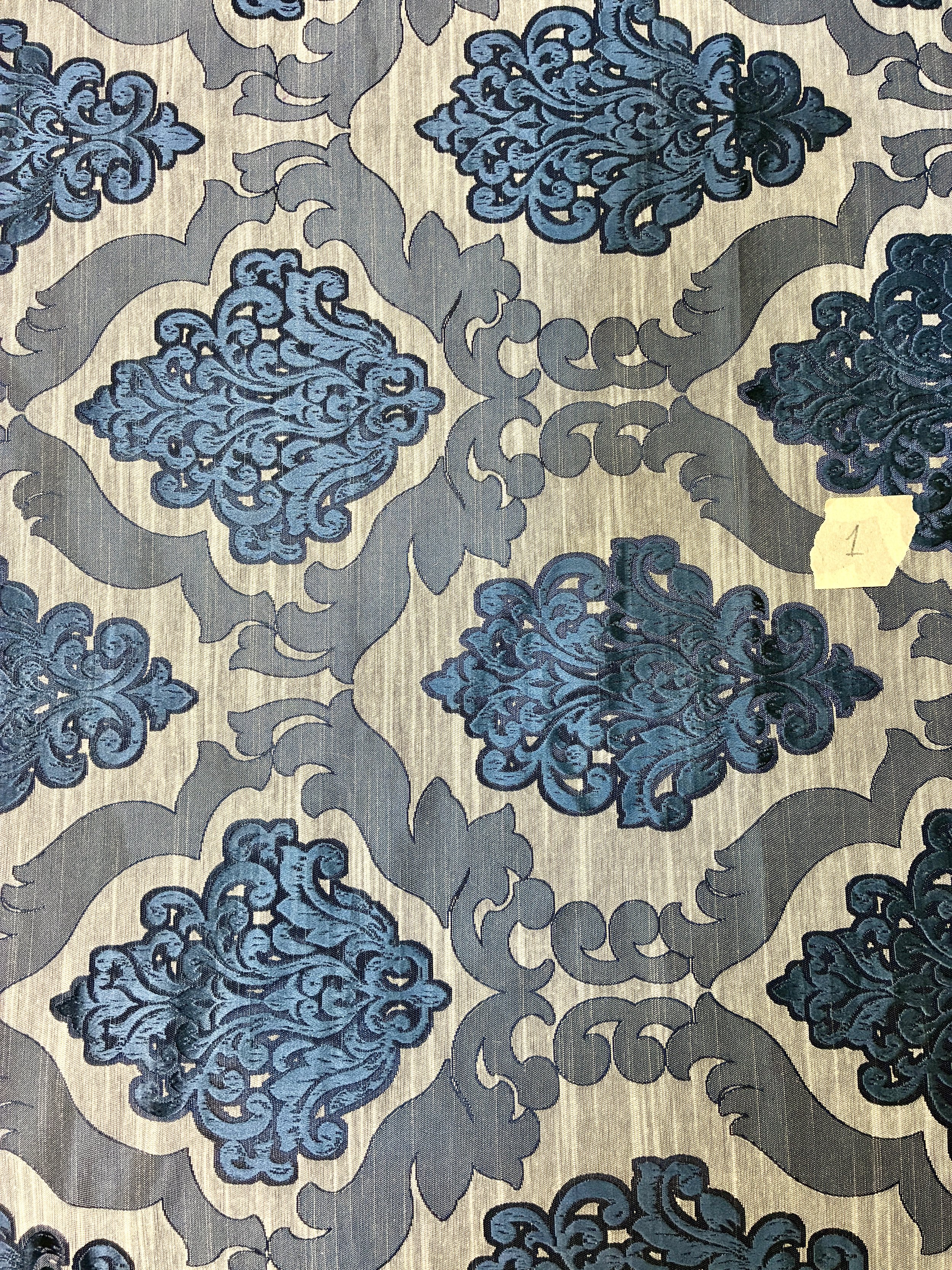 Blue Brocade 1 Yard