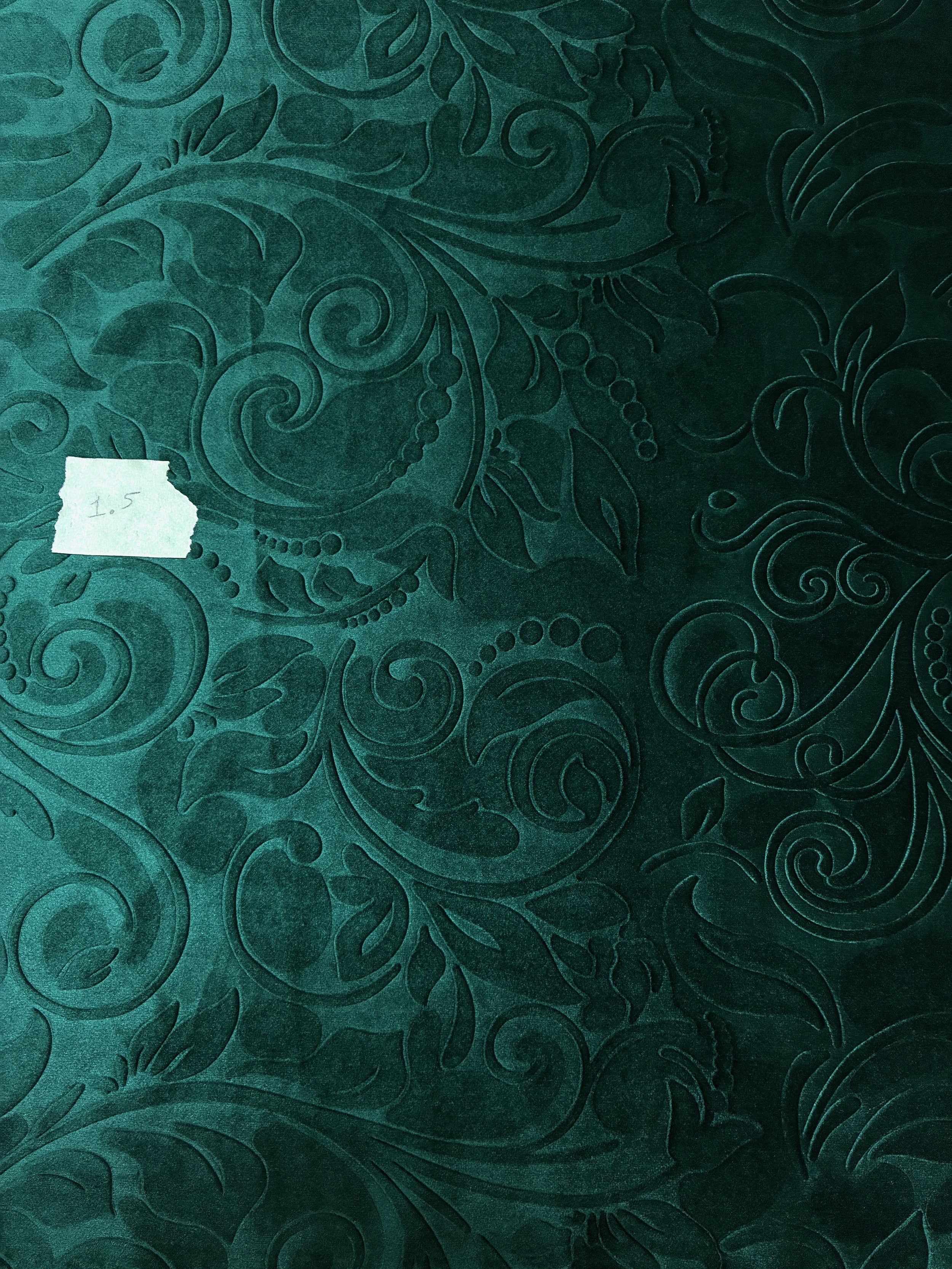 Green Embossed Velvet 1.5 Yards