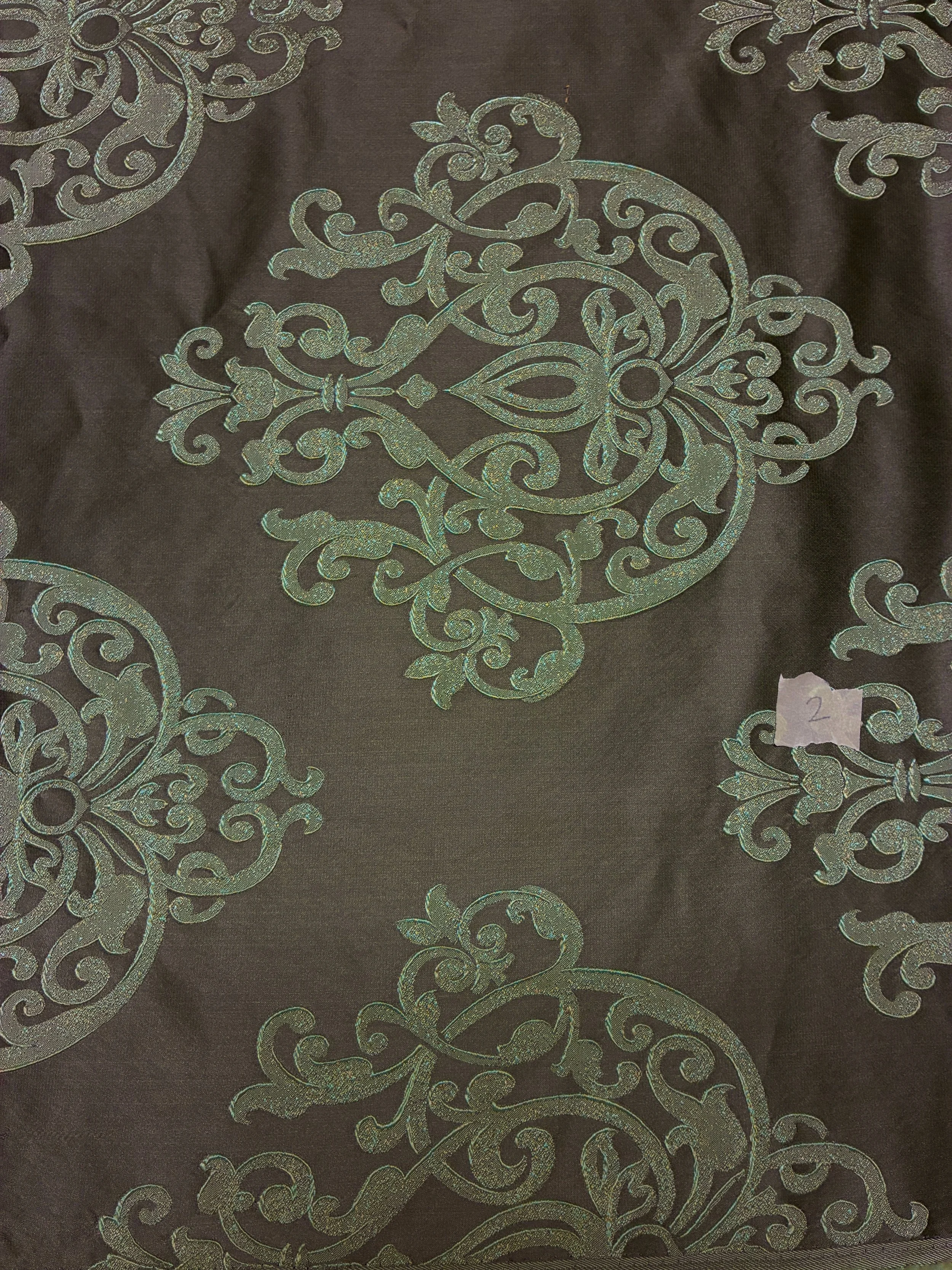 Green Brocade 2 Yards