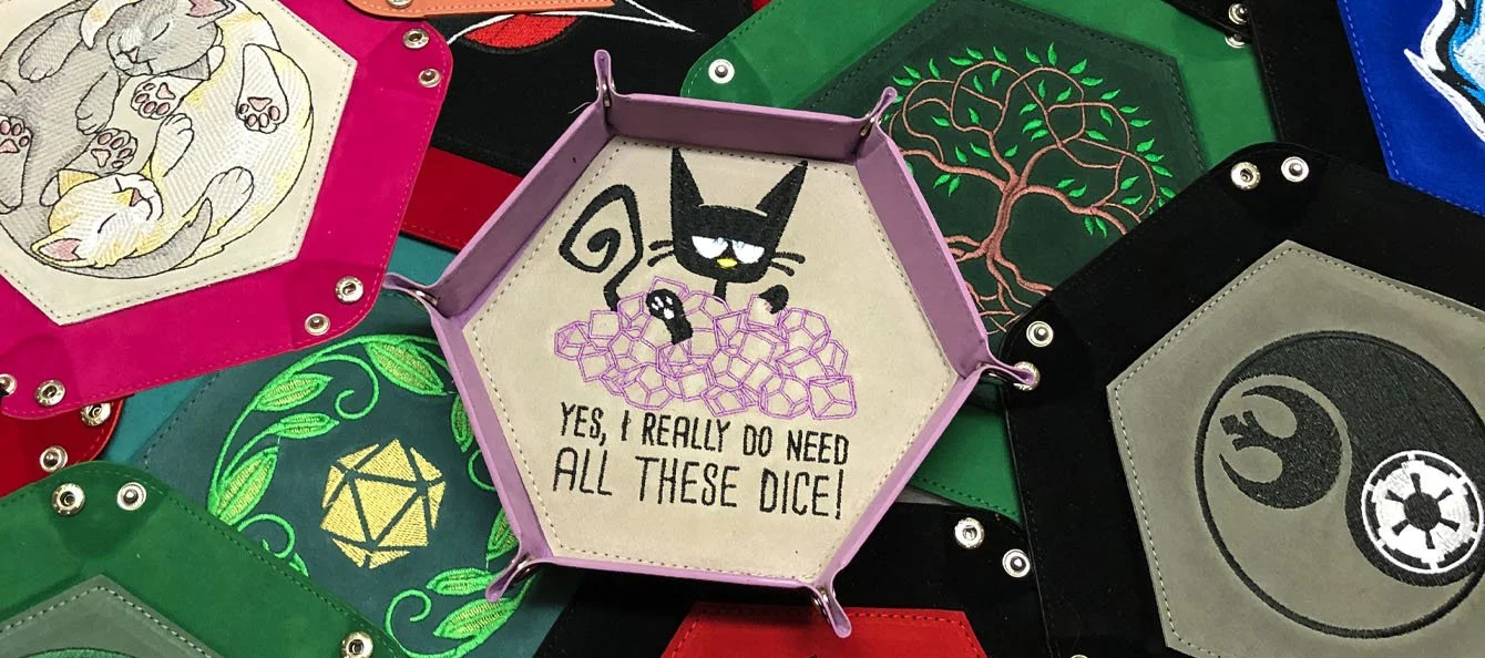 Embroidered Dice Trays