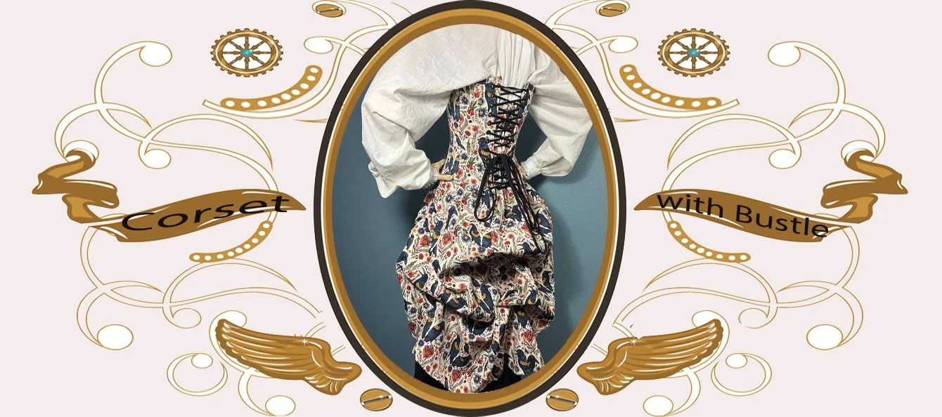 Corset with Bustle - Printed Canvas