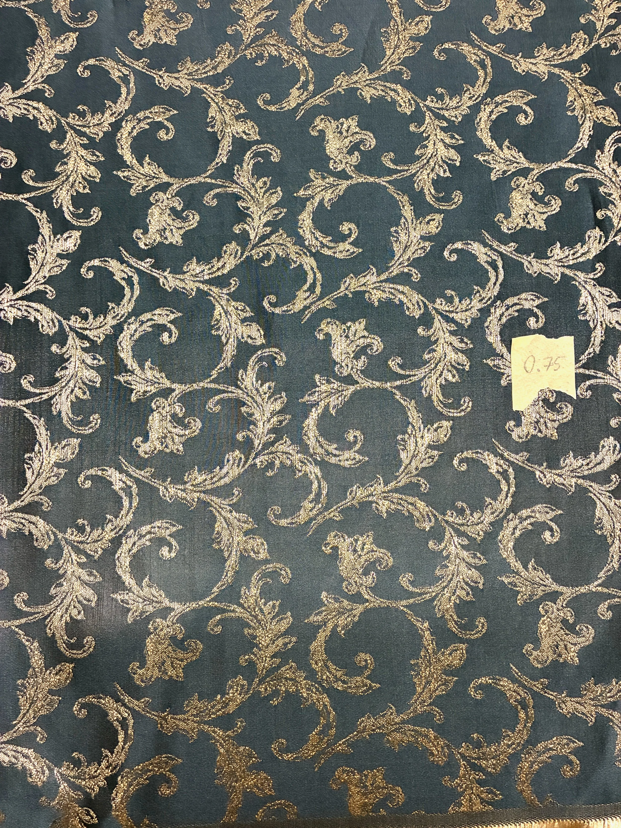 Dark Blue Brocade 0.75 Yards