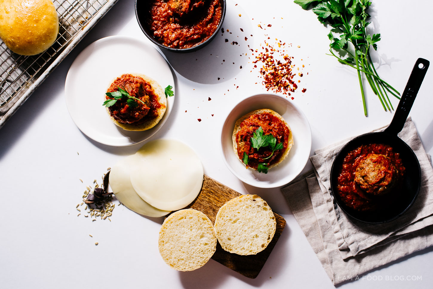 Meat Ball Parmesan Sliders. The recipe via "I am a food blog".