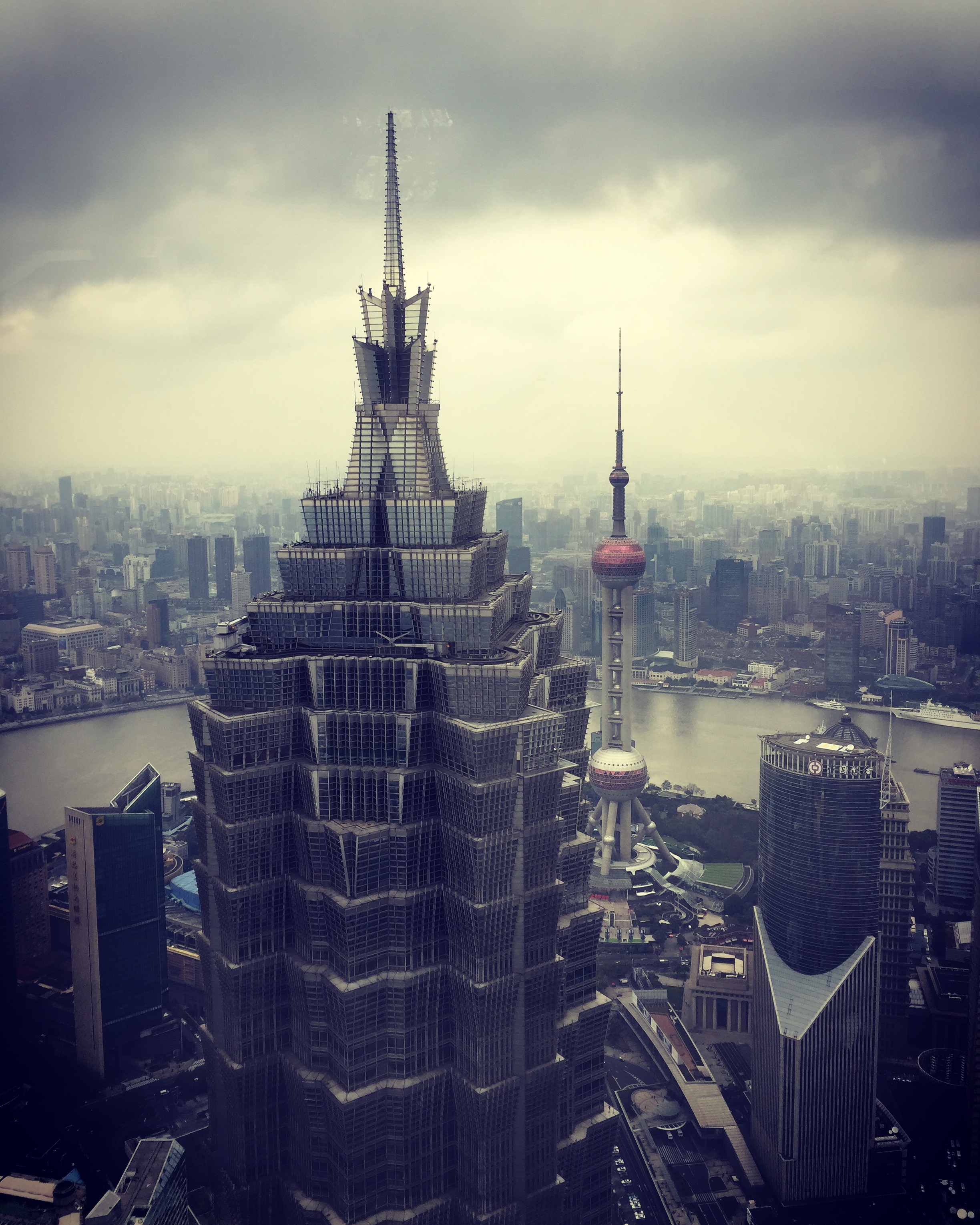 The view from the Park Hyatt Shanghai lobby. Photo from my own collection. November 2016. 