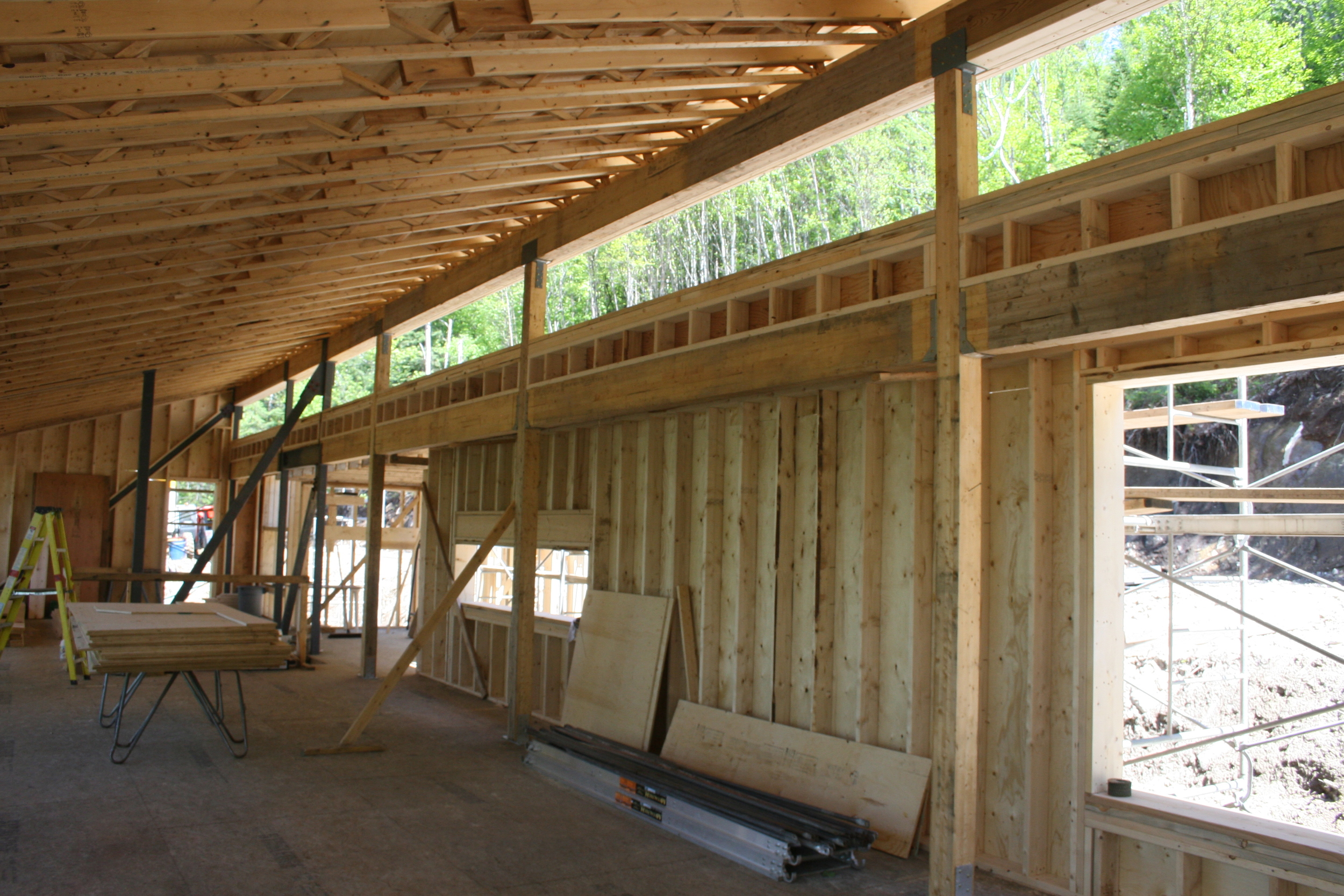 Clerestory window runs the length of the house