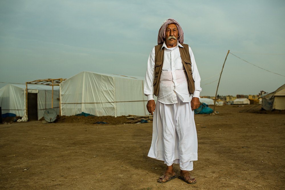  "Everyone takes photos of me. Thank God my face is great."&nbsp;   Khuder, 71, escaped with his family, including 24 grandchildren,&nbsp;in August 2014 when Daesh invaded Sinjar mountain. They now live in makeshift tents outside of Khanke refugee ca