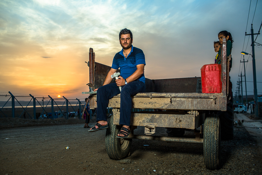 "My son says you must take me with you to fight with the Peshmerga. He's five."&nbsp;   Hassan was a construction worker before Daesh invaded Sinjar Mountain in August 2014. He's helped build 16 houses inside Khanke refugee camp where he lives with 