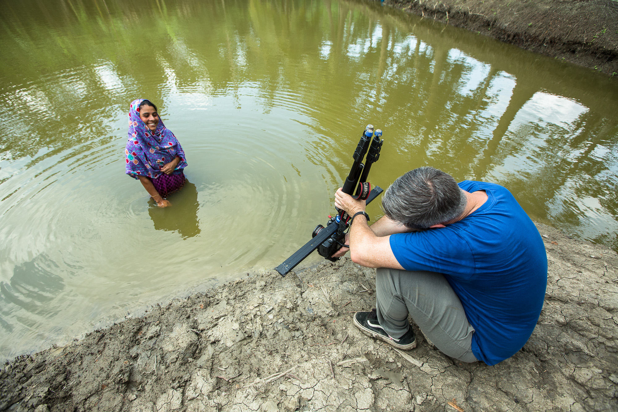  BALOVADROPUR, BANGLADESH: May 14, 2016 -  Ruma Begum, her husband and their son live in Balovadrapur village of Morelgonj Upazilla of Bagerhat District in Southern Bangladesh. They own 20 decimals of land (.2 acres) where they raise fish in 3 ponds 