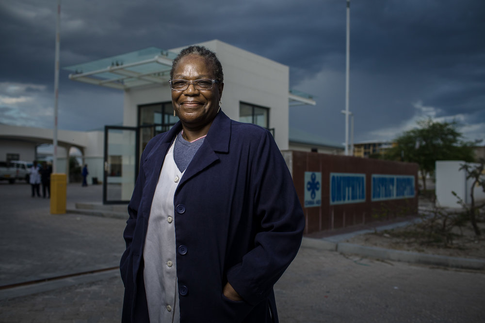  Olivia Nandy, 67, came out of retirement to help fill the need for more health workers to provide HIV services to patients in northern Namibia to fight their AIDS epidemic. Photo by Morgana Wingard 